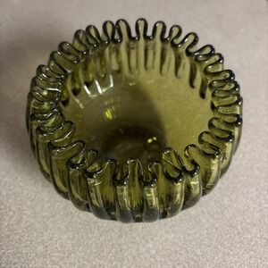 Blenko Olive Green Ruffled Edge Bowl